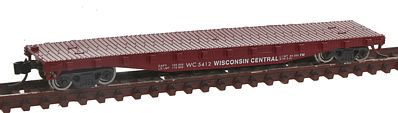 Con-Cor 14098 N Scale 50' Flatcar w/Stakes - Ready to Run -- Wisconsin Central