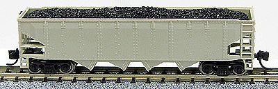 Con-Cor 14480 N Scale 75-Ton 4-Bay Open Hopper w/Load; New Trucks & Micro-Trains Couplers -- Undecorated