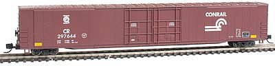 Con-Cor 14674 N Scale 85' 4-Door Hi-Cube Boxcar - Ready to Run w/Micro-Trains(R) Couplers -- Conrail ("Quality" Logo; Boxcar Red, white, black)