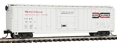 Con-Cor 147104 N Scale 50' Rib Box Car -- Borg Warner