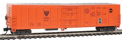 Con-Cor 14829 N Scale 57' Mechanical Reefer - Ready to Run -- American Refrigerator Transit (orange, silver)