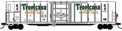 Con-Cor 14834 N Scale 57' Mechanical Reefer - Ready to Run -- Tropicana Orange Juice #3 (white, Stylized Lettering on Both Sides of Door)