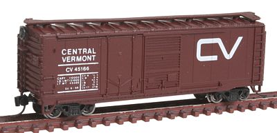 Con-Cor 15063 N Scale 40' Double Door Plywood Box Car -- Central Vermont