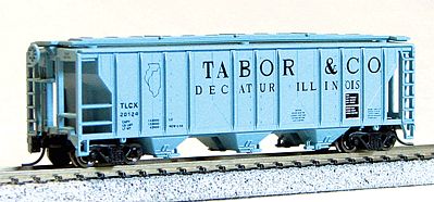 Con-Cor 15122 N Scale 40' PS-2 Covered Hopper -- Tabor Grain Co. (blue)