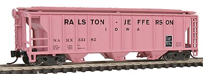 Con-Cor 15124 N Scale 40' PS-2 Pink Covered Hopper -- Ralston-Jefferson (pink w/black lettering)