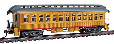 Con-Cor 15705 HO Scale 1880s Wood Open-Platform Baggage-RPO - Ready to Run -- Union Pacific #717 (yellow, gray)