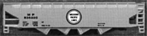 Con-Cor 175114 N Scale 75-Ton Four-Bay Hopper -- Missouri Pacific