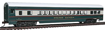 Con-Cor 190013 HO Scale 72' Smooth-Side Coach - Ready to Run -- Burlington Northern Executive Train (green, cream)
