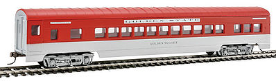 Con-Cor 190020 HO Scale 72' Smooth-Side Coach - Ready to Run -- Southern Pacific "Golden State" (red, silver)