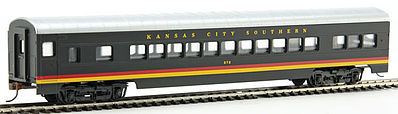 Con-Cor 19005 HO Scale 72' Smooth-Side Coach - Ready to Run -- Kansas City Southern