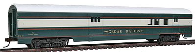 Con-Cor 192013 HO Scale 72' Smooth-Side Railway Post Office - Ready to Run -- Burlington Northern Executive Train (green, cream)
