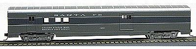 Con-Cor 19204 HO Scale 72' Smooth-Side Railway Post Office - Ready to Run -- Santa Fe "Scout" (Two-Tone Gray)