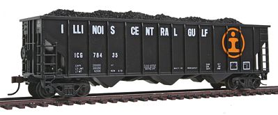 Con-Cor 19314 HO Scale Greenville 100-Ton 12-Panel 3-Bay Hopper - Ready to Run -- Illinois Central