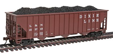 Con-Cor 19359 HO Scale Greenville 100-Ton 15-Panel 3-Bay Hopper w/Coal Load - Ready to Run -- Louisville & Nashville (Dixie)