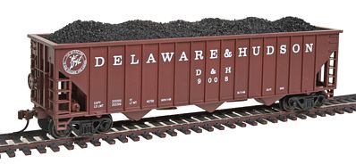 Con-Cor 19361 HO Scale Greenville 100-Ton 15-Panel 3-Bay Hopper w/Coal Load - Ready to Run -- Delaware & Hudson