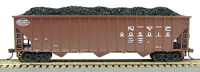 Con-Cor 19364 HO Scale Greenville 100-Ton 15-Panel 3-Bay Hopper w/Coal Load - Ready to Run -- New York Central (Boxcar Red, NYC System Logo)