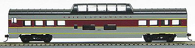 Con-Cor 194010 HO Scale 72' Smooth-Side Dome - Ready to Run -- Erie Lackawanna (grsy, maroon, yellow)