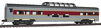 Con-Cor 19407 HO Scale 72' Smooth-Side Dome - Ready to Run -- Lackawanna (gray, maroon, yellow)
