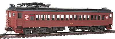 Con-Cor 194558 HO Scale Electric Non-Powered mP54 MU Coach w/Pantograph - Ready to Run -- Pennsylvania Railroad (Keystone Version, Post-War Tuscan, black Roof)