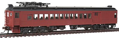 Con-Cor 194585 HO Scale Electric Non-Powered mP54 MU Combine w/Pantograph - Ready to Run -- Painted, Unlettered (Post-War Tuscan, black Roof)