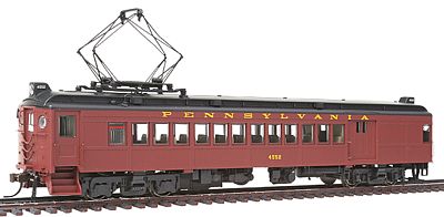 Con-Cor 194588 HO Scale Electric Non-Powered mP54 MU Combine w/Pantograph - Ready to Run -- Pennsylvania Railroad (Post-War Tuscan, black Roof)