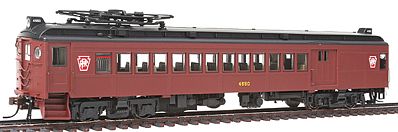 Con-Cor 194600 HO Scale Electric Non-Powered mP54 MU Combine w/Pantograph - Ready to Run -- Pennsylvania Railroad (Keystone Version, Post-War Tuscan, black Roof)