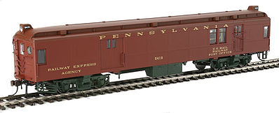 Con-Cor 194618 HO Scale Electric Non-Powered mP54 MU Baggage-Mail, No Pantograph - Ready to Run -- Pennsylvania Railroad (Pre-War Light Tuscan, Olive)