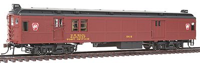 Con-Cor 194631 HO Scale Electric Non-Powered mP54 MU Baggage-Mail, No Pantograph - Ready to Run -- Pennsylvania Railroad (Keystone Version; Post-War Tuscan, black Roof)