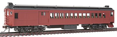 Con-Cor 194638 HO Scale Electric Non-Powered mP54 MU Combine, No Pantograph - Ready to Run -- Painted, Unlettered (Post-War Tuscan, black Roof)