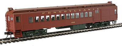Con-Cor 194639 HO Scale Electric Non-Powered mP54 MU Combine, No Pantograph - Ready to Run -- Pennsylvania Railroad (Pre-War Light Tuscan, Olive)