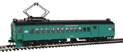 Con-Cor 194651 HO Scale Electric mP54 MU Combine w/Pantograph - Unpowered -- Penn Central (Scheme B: Jade Green, black; Small Window Band Logo)