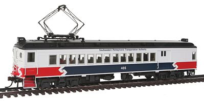 Con-Cor 194653 HO Scale Electric mP54 MU Combine w/Pantograph - Unpowered -- Southeastern Pennsylvania Transportation Authority SEPTA (white, red, blue)