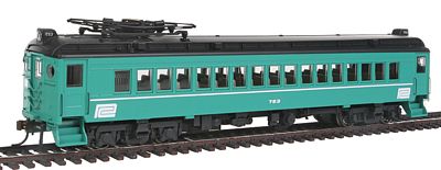 Con-Cor 194735 HO Scale mP54 MU Coach w/Pantograph - Standard DC -- Penn Central #753 (Scheme A, Jade Green,black, Large Low Logo & Stripe)
