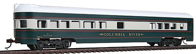 Con-Cor 196013 HO Scale 72' Smooth-Side Observation - Ready to Run -- Burlington Northern Executive Train (cream, green)