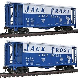 Con-Cor 197011 HO Scale GATX Airslide Covered Hopper 2-Pack Assembled -- Jack Frost Sugar