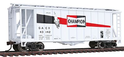 Con-Cor 197012 HO Scale GATX Airslide Covered Hopper 2-Pack Assembled -- Champion Spark Plugs