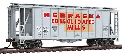 Con-Cor 197059 HO Scale GATX Airslide Covered Hopper Assembled -- Nebraska Consolidated Mills