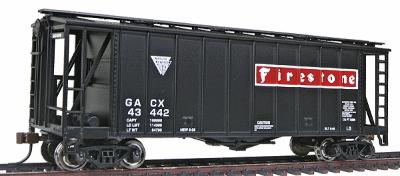 Con-Cor 197060 HO Scale GATX Airslide Covered Hopper Assembled -- Firestone Tire Co.