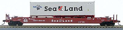 Con-Cor 198402 HO Scale Gunderson Maxi III Husky Stack with trailer -- Sealand Set #2