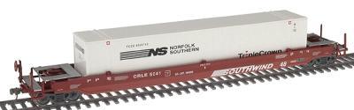 Con-Cor 198801 HO Scale 125-Ton Gunderson Container Car w/48' Container - Assembled w/Ez-Mate Couplers -- Southwind #CRLE 5041 w/Norfolk Southern Cpmntaner #TCZU 8506742