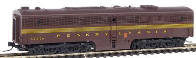 Con-Cor 202043 N Scale Diesel ALCO PB-1 Cabless B Unit Dummy -- Pennsylvania (maroon, 5-stripe)