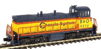 Con-Cor 2306 N Scale EMD MP15 - Standard DC -- B&O Chessie System #5316 (black/yellow/red w/blue Lettering)