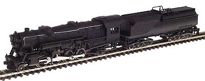 Con-Cor 28201 N Scale Steam 2-8-2 Heavy Mikado w/Vanderbilt Tender Powered -- Undecorated (black)