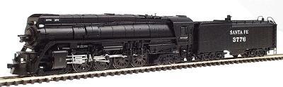 Con-Cor 3888 N Scale Steam 4-8-4 w/Coal Bunker Tender w/Center Mounted Headlight & Top Bell -- Santa Fe #3776