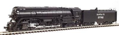 Con-Cor 3890 N Scale Steam 4-8-4 w/Coal Bunker Tender w/Center Mounted Headlight & Top Bell -- Santa Fe #3782