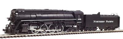 Con-Cor 3893 N Scale Steam 4-8-4 w/Coal Bunker Tender w/Center Mounted Headlight & Top Bell -- Northern Pacific #2656