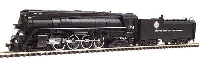 Con-Cor 3896 N Scale Steam 4-8-4 w/Coal Bunker Tender w/Center Mounted Headlight & Top Bell -- Denver & Rio Grande Western #1804
