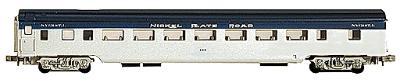 Con-Cor 400126 N Scale 85' Smooth Side Coach -- Nickel Plate Road