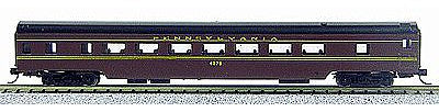 Con-Cor 40021 N Scale 85' Smooth-Side Coach - Ready to Run w/Micro-Trains(R) Couplers -- Pennsylvania Railroad (Tuscan)