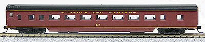 Con-Cor 40022 N Scale 85' Smooth-Side Coach - Ready to Run w/Micro-Trains(R) Couplers -- Norfolk & Western